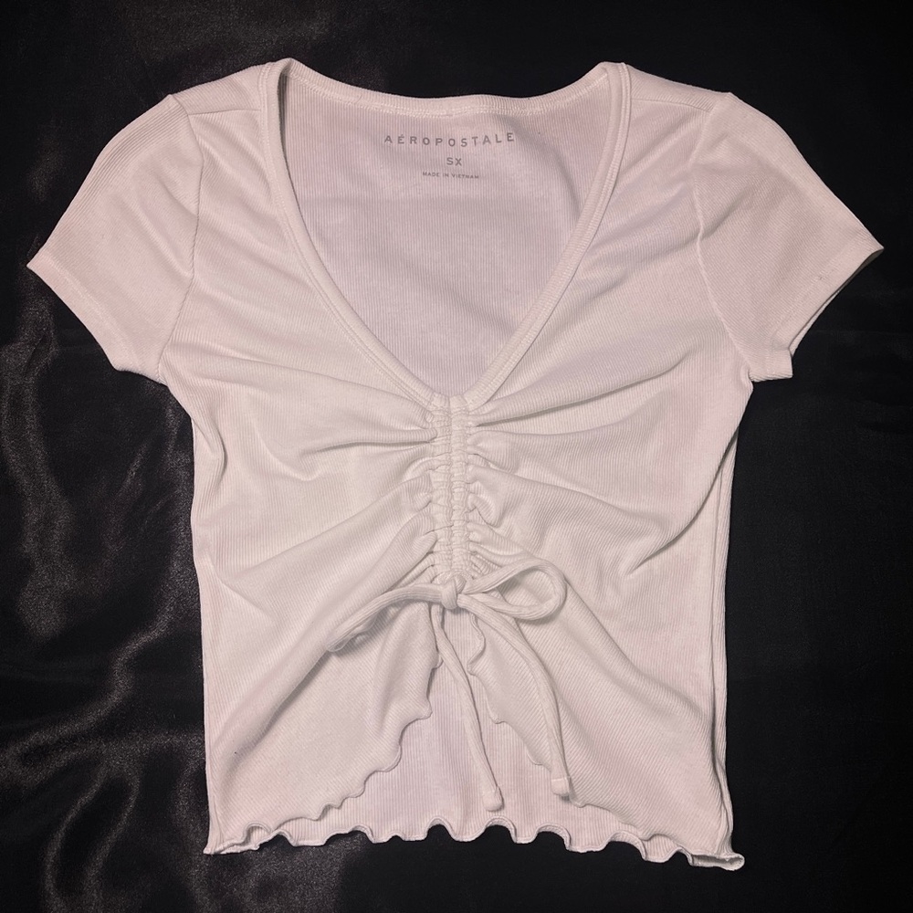 Drawstring Ruched Crop Top